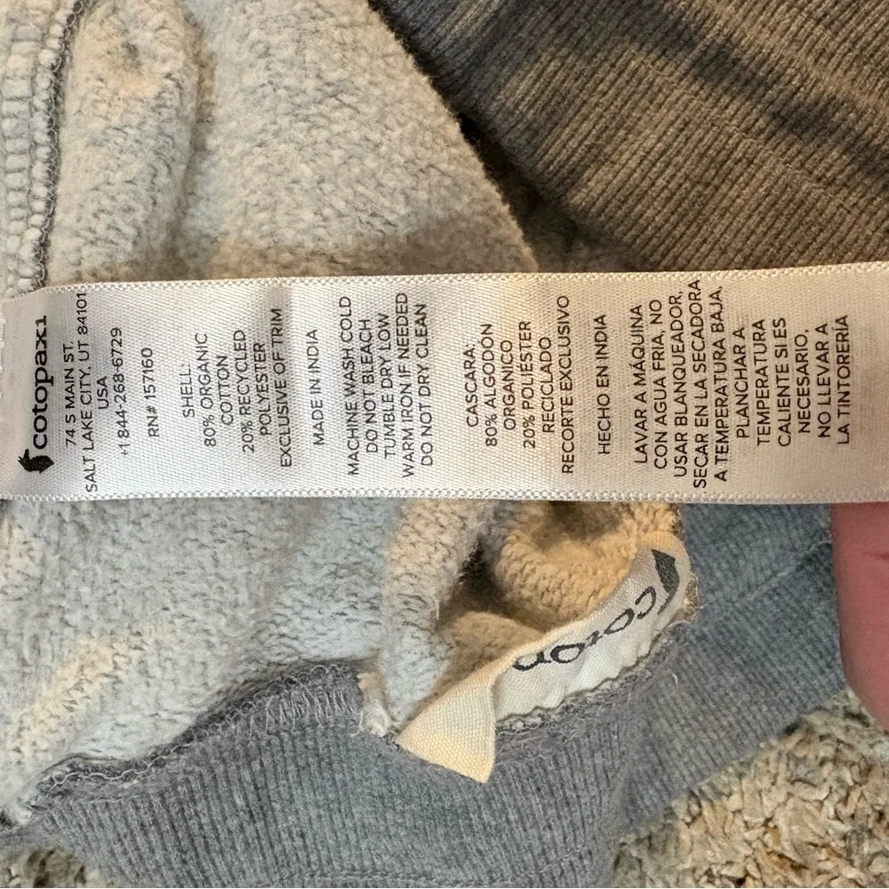 cotopaxi Heather Gray Cozy  Sweatshirt Joggers Size Small